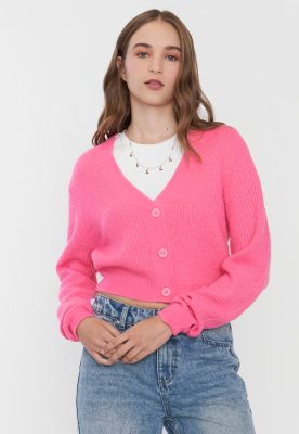 Sweater Mujer Cárdigan Rosado Corona