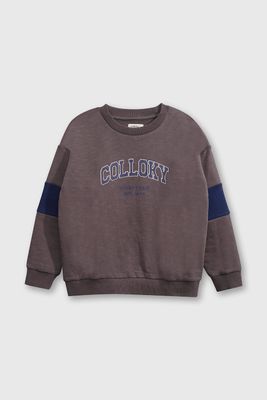 Imagen 1 del producto Polerón Negro Hombro Caído de polycotton Estampado para Niño