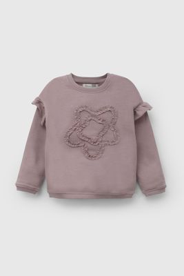 Polerón Morado Aplicación Flor De Niña PLPO3818V26