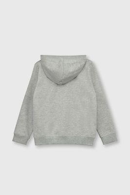 Imagen 2 del producto Polerón Gris de polycotton con Cierre y Gorro para Niño 6533