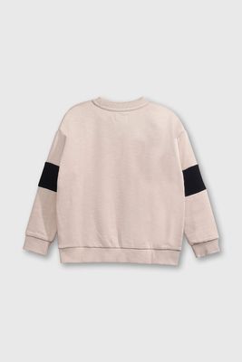 Imagen 2 del producto Polerón Beige Hombro Caído de polycotton Estampado para Niño