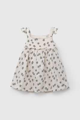 Vestido Beige Flores De Niña VEJE1875V26