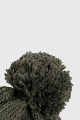 Imagen 2 del producto Gorro Tejido Trenzado con Forro Verde