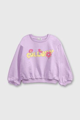 Polerón Morado Holgado de polycotton con Estampado para Bebé