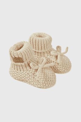 Pantufla Beige Unisex de bebé