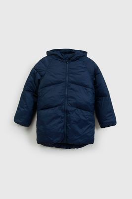 Parka Azul Acolchada con bolsillos y cierre para Niño