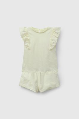 Conjunto Amarillo Short Y Polera De Niña COJE0226V26