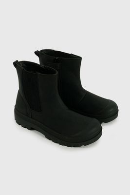 Bootie de Niña Negra Caña Alta con Cierre