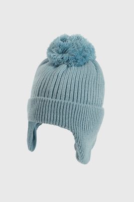 Gorro Tejido con Forro Azul