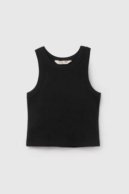 Polera Negra Rib De Niña POPU1401V26