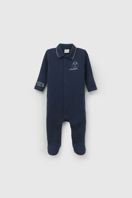 Osito Azul Cuello Navy De Bebé OLPU0557V26