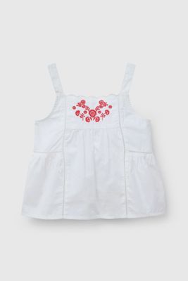 Imagen 1 del producto Blusa Flores Blanca Bordada De Niña BLVL1209V26