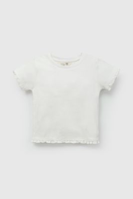 Polera Blanca Rib  De Niña POPU0809V26