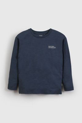 Polera Básica Azul De Niño POJE0551V26