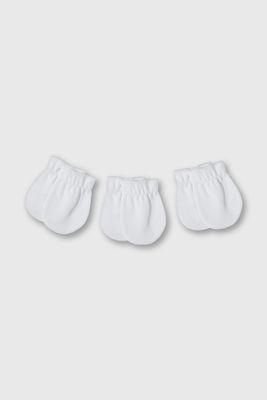 Pack de 3 Mitón Blanco de Bebé Unisex Talle único