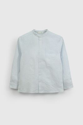 Camisa Celeste Cuello Mao De Niño CAOX0540V26