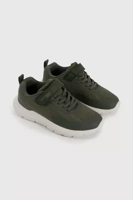Zapatilla Sport de Niño Verde Caña Baja con Velcro y Cordón