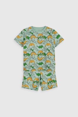 Pijama Corto Verde Dinosaurios Niño