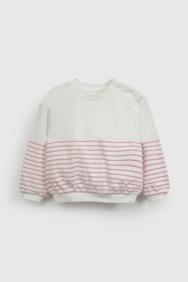 Polerón Blanco Rayado De Niña PLPO2878V26