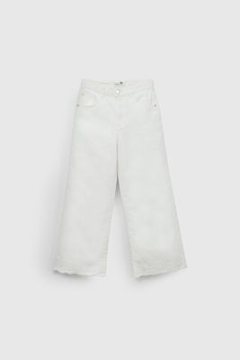 Imagen 2 del producto Pantalón Blanco Ancho Bordado De Niña PTGB0278V26