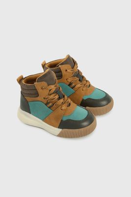 Botín Caminante Caña media con Cordón para Niño de 12 a 4 años Café