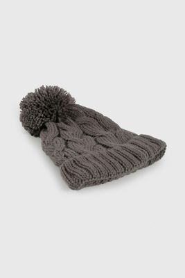 Imagen 2 del producto Gorro Trenzado con Forro Gris