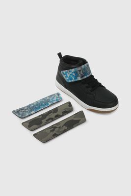 Zapatilla Negra con Velcros Intercambiables 57050201V26