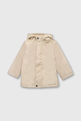 Chaqueta Rosada Engomada con Forro y Gorro para bebé de 3/6 a 36 Meses