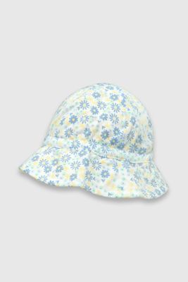 Sombrero de bebé niña de algodón celeste (0 a 9 meses)