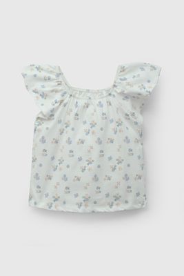 Polera Blanca Flores De Niña POJE7209V26