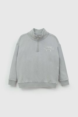 Polerón Gris Medio Cierre De Niño PLPO2504V26