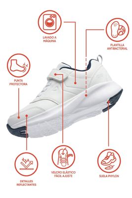 Imagen 2 del producto Zapatilla Escolar Blanca 7280 Colloky