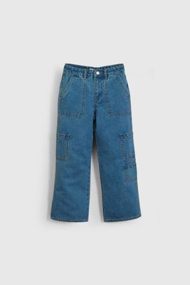Jeans Azul Cargo De Niña JEME1450V26