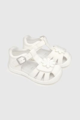 Sandalia de niña doble ajuste blanco / white (21 a 27)