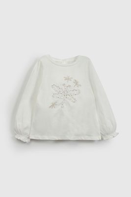 Imagen 1 del producto Polera Blanca Mariposa De Niña POJE5209V26