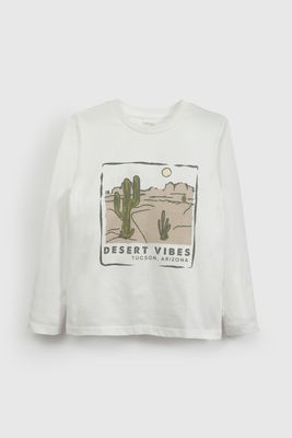 Polera Blanca Estampada De Niño POJE0909V26