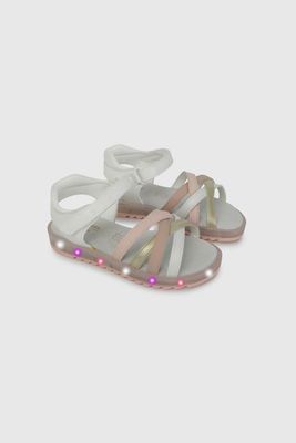 Sandalia de Luces Blanca con Rosado 43200298V26