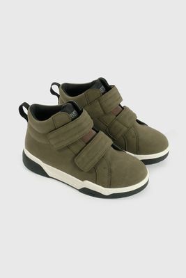 Botín de Niño Beige con Cordón Caña Media