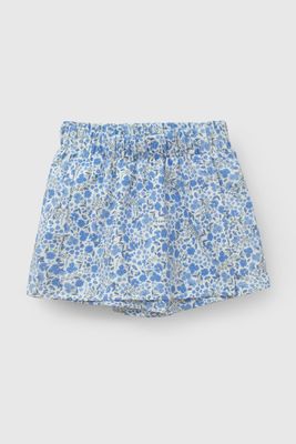 Falda Short Celeste  Flores De Niña FAPQ0459V26