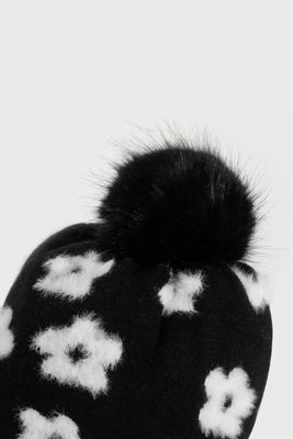 Imagen 2 del producto Gorro con Flores con Interior Suave Negro