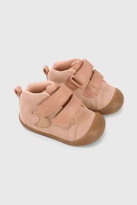 Botín Gateador Caña Media para Niña Rosada con velcro