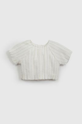 Blusa Blanca Aglobada Bordada De Niña BLVL0678V26
