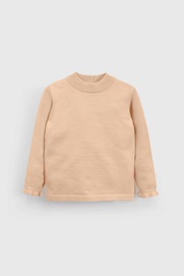 Sweater Cuello Alto liso Beige de niña Talla 3A al 12A 3672