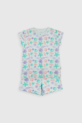 Pijama Corto Celeste Oceano Niña