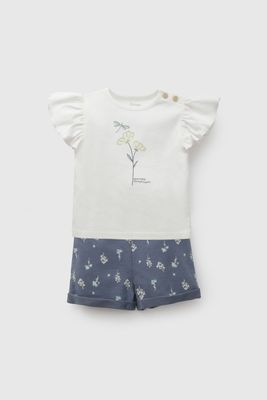 Imagen 1 del producto Conjunto Polera y Short Flores Celeste de Niña COJE3210V26