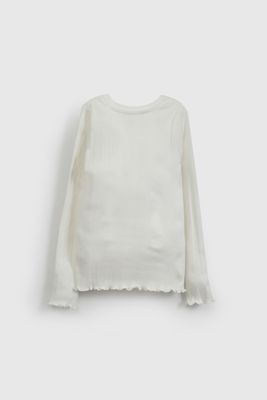 Imagen 2 del producto Polera Blanca Rib Básica De Niña POPU0609V26