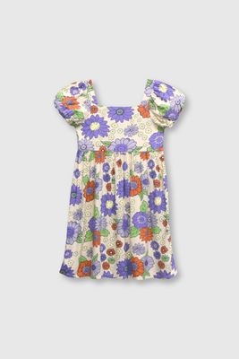 Vestido de niña flores damasco (2 a 12 años)