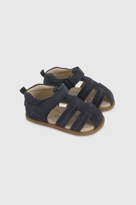 Sandalia Cangrejera  de Cuero Azul 33010150V26