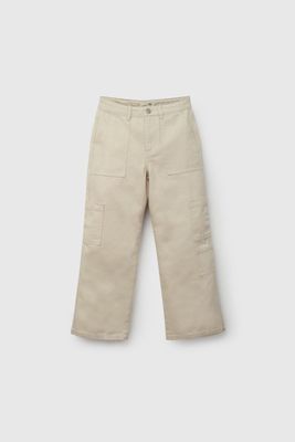 Pantalón Beige Cargo De Niña PTGB0477V26