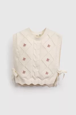Sweater Beige Sin Mangas De Niña SWLA1075V26